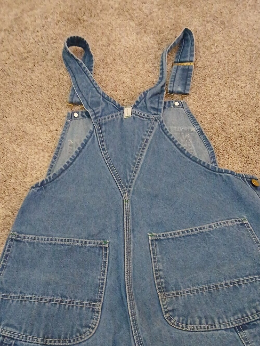 Men's Straight Denim Bib Overalls - Blue Size 32 X 30 - Picture 3 of 6